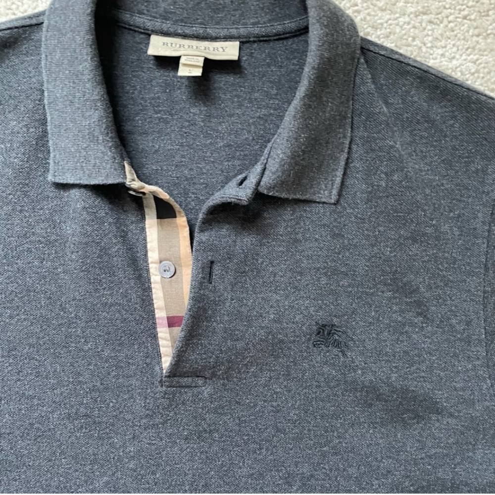 Burberry Dark Grey Men’s Polo - Size: Large